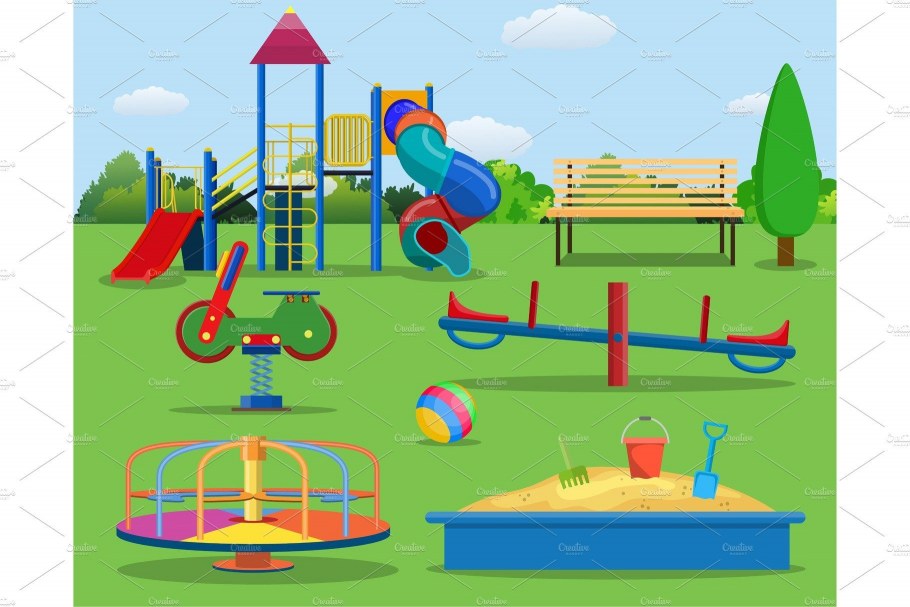 Детская площадка мультяшная