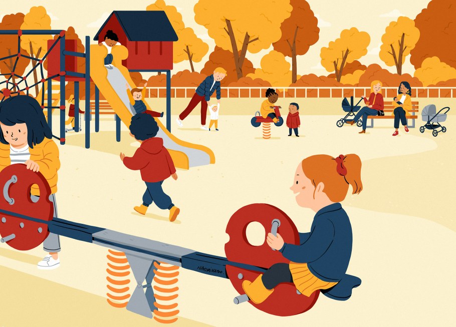 Пазл детская площадка иллюстрация