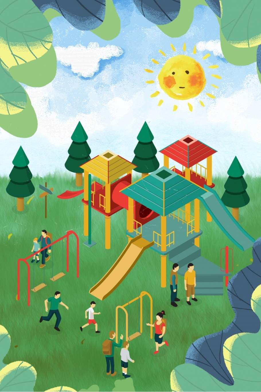 Детская площадка рисунок