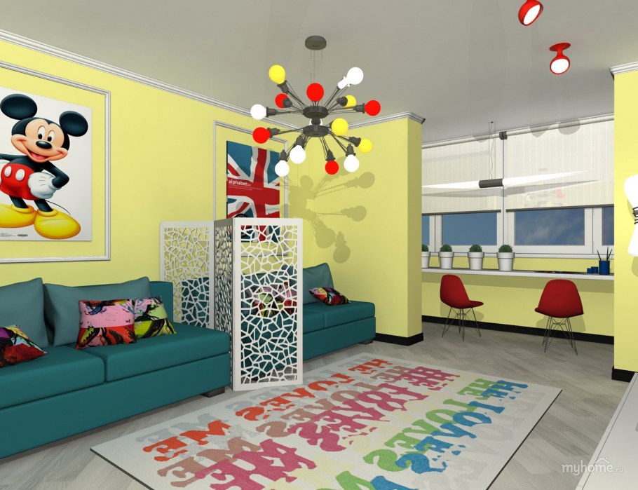 Яркий стиль в интерьере