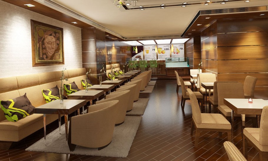 Интерьер маленького кафе