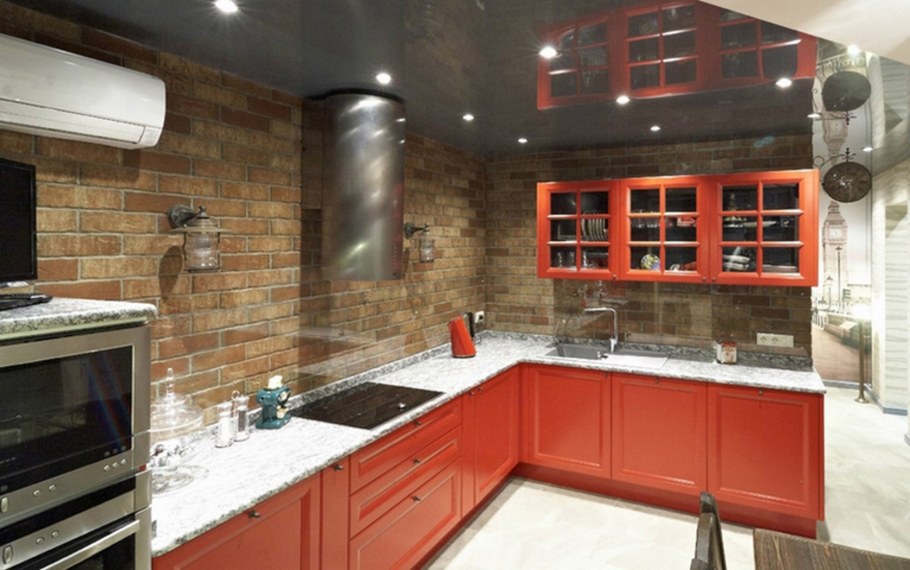 Кухня под красный кирпич