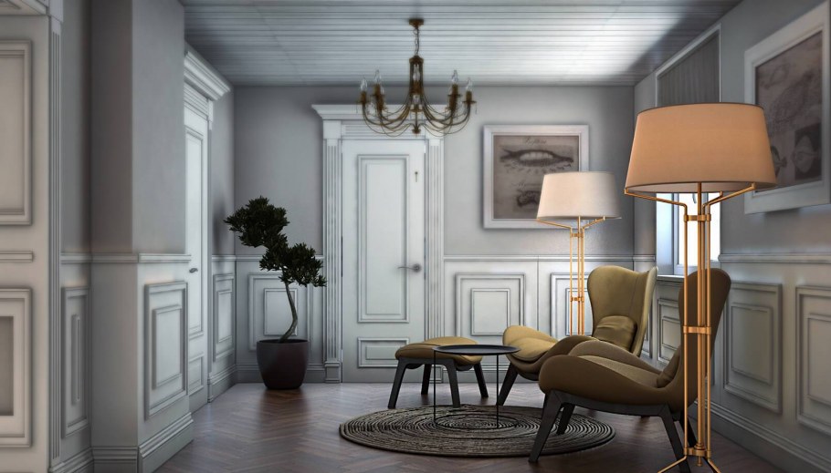 Стеновые панели молдинги квадратные Скандинавский стиль