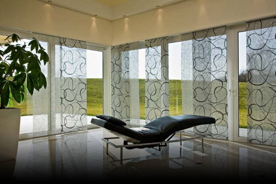 Японские шторы в интерьере