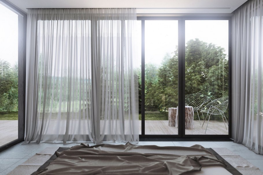 Тюль на панорамное окно