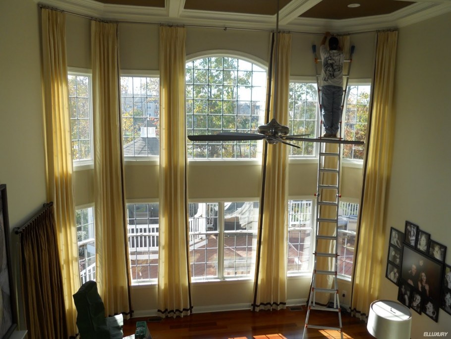 Шторы на высокие окна
