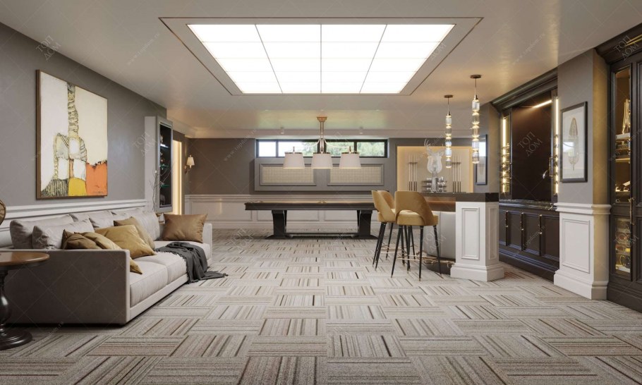 3. Зонирование при помощи раздвижных дверей, мебели.