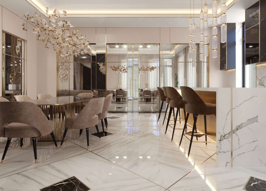 Кухня в таунхаусе с окном