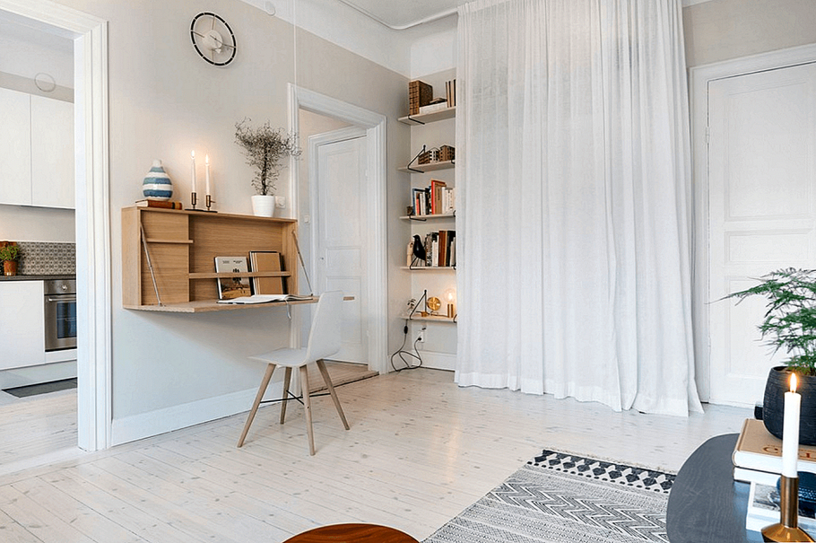 Гостиная кабинет в скандинавском стиле