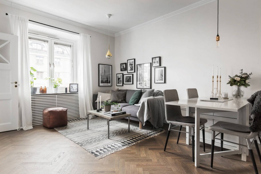 Гостиная кабинет в скандинавском стиле