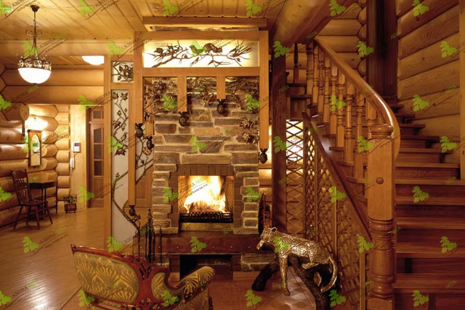 Охотничий домик с камином