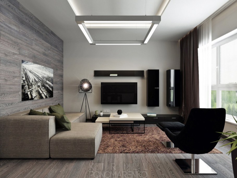 Динамичный интерьер гостиной