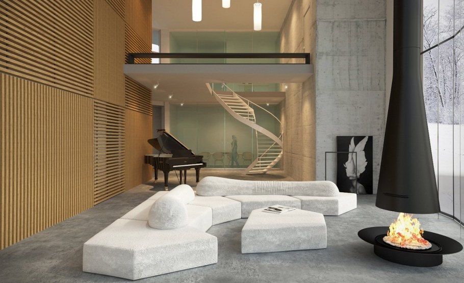 Интерьер загородного дома Минимализм