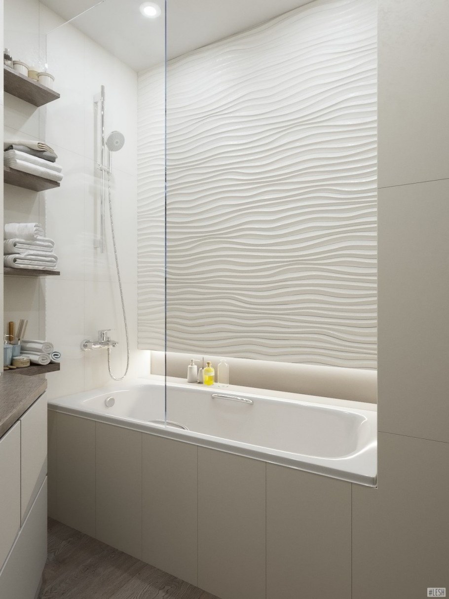 Волнистая плитка в ванную