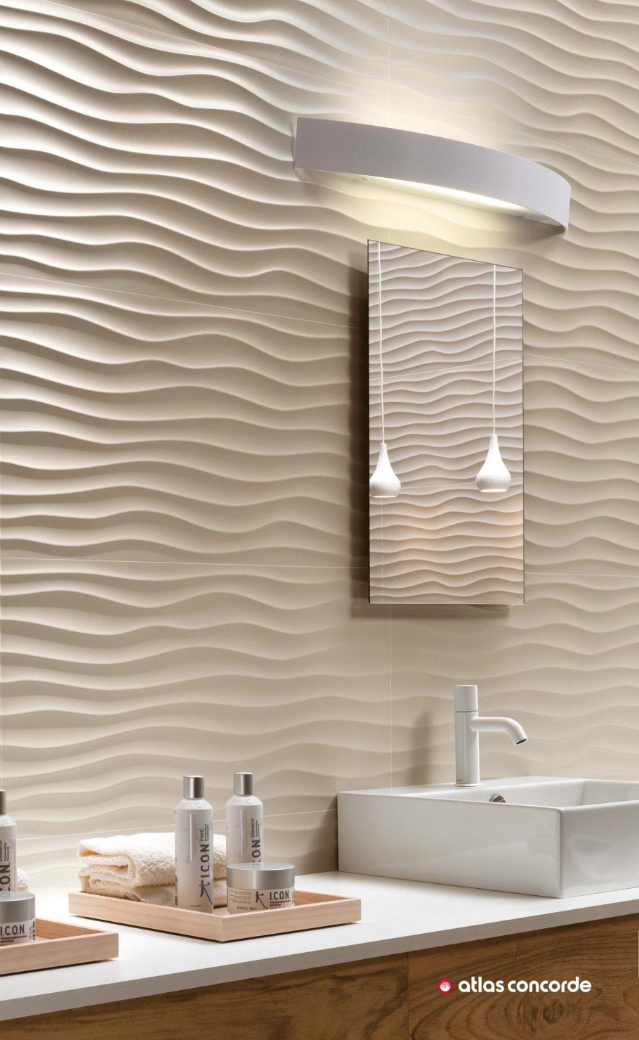 Atlas Concorde 3d Wall Dune White Matt 40x80