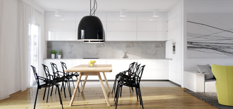 Скандинавская кухня бетон