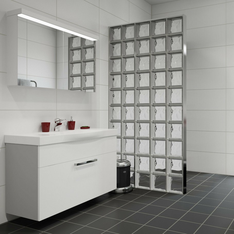 Перегородка для душа из стеклоблоков