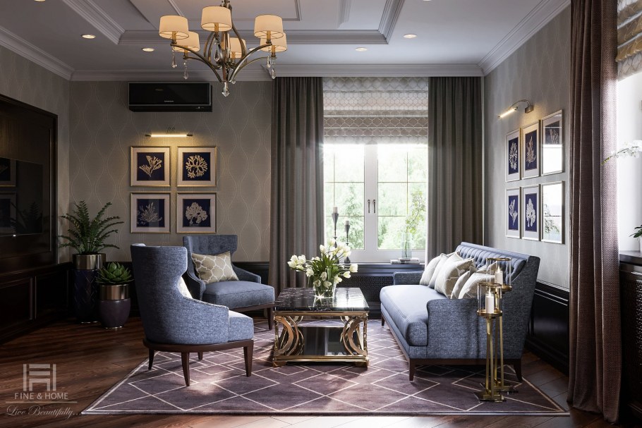 Небольшая гостиная в американском стиле