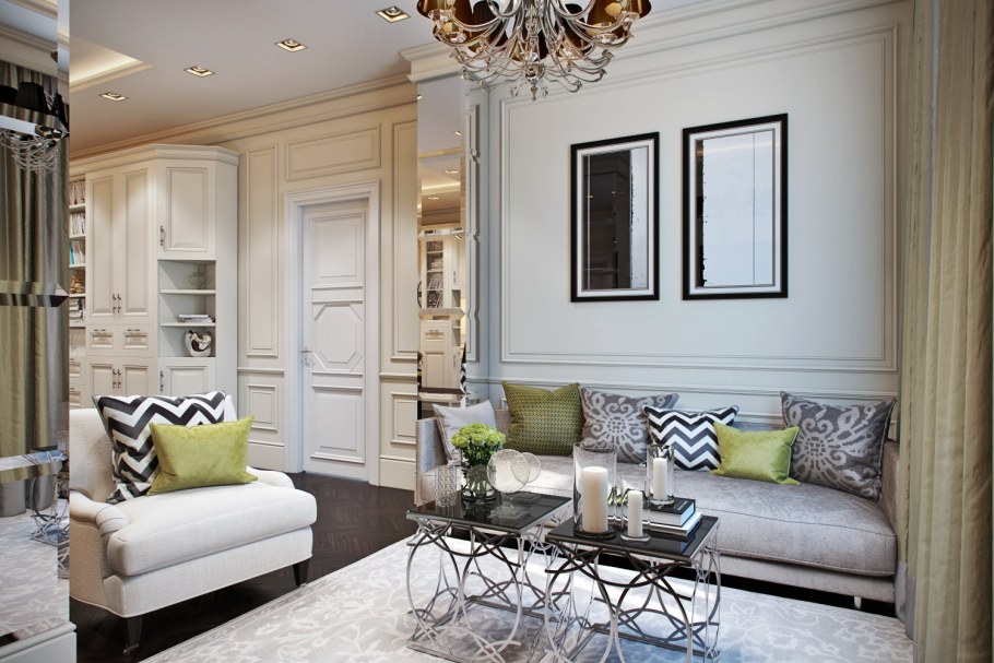 Гостиная в стиле городская классика