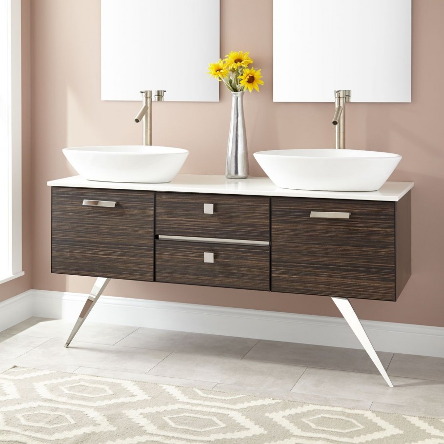 Тумба с чаша раковиной двоих