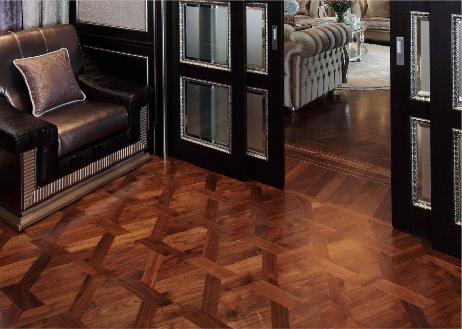 Паркет из Мербау в интерьере Дворцовый стиль