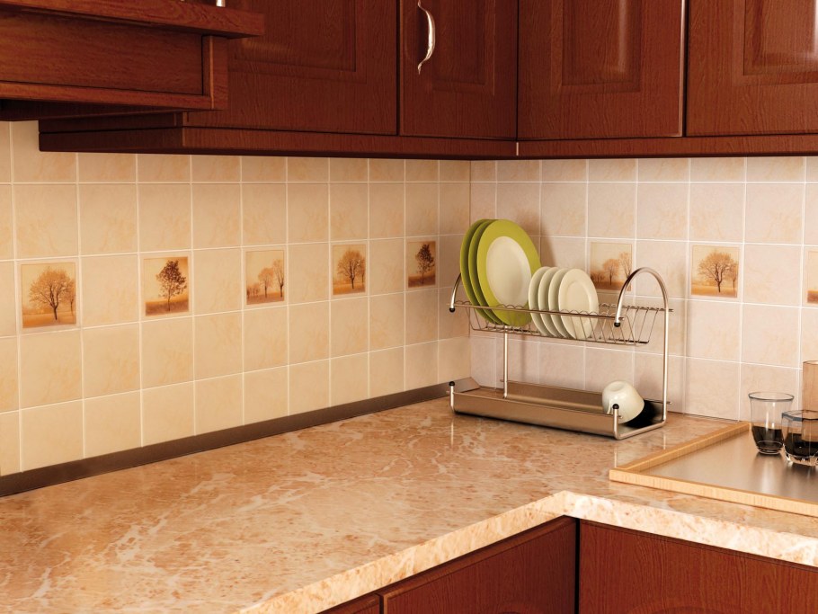 Фартук для кухни ромбиками