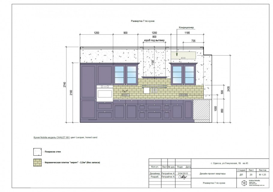 Дизайн проект кухни развертка