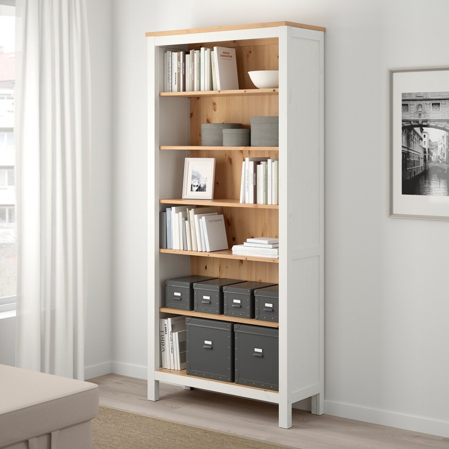 ХЕМНЭС комод с 3 ящиками, черно-коричневый108x96 см