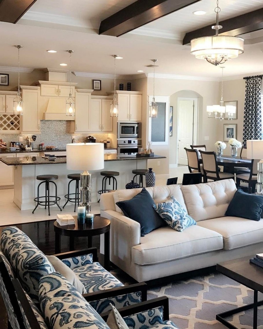 Кухня-гостиная 40 кв.м арт деко