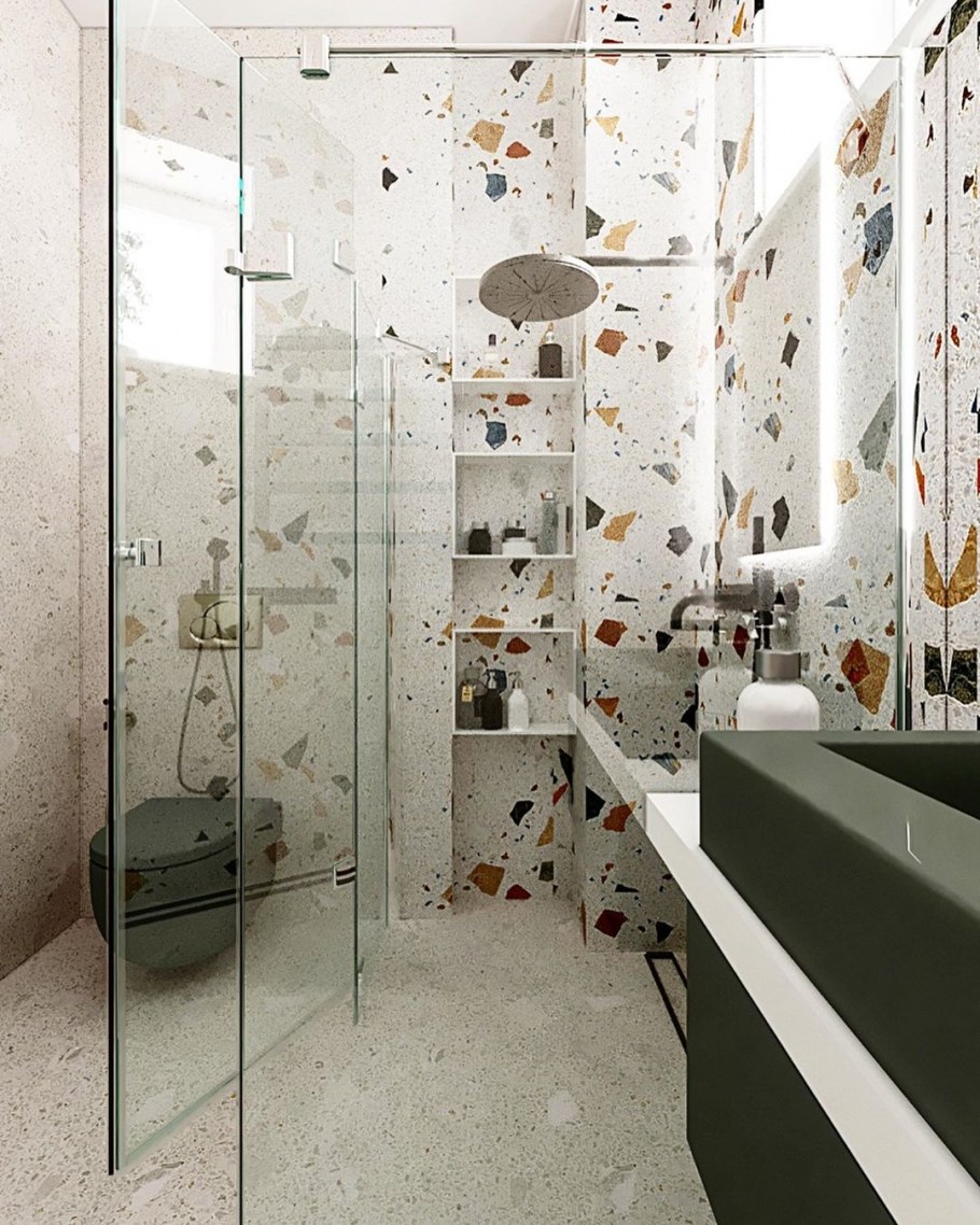 Плитка с разноцветными пятнами