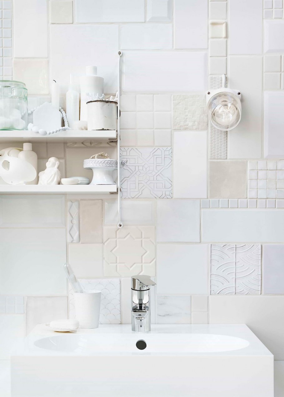 Цементная плитка белая