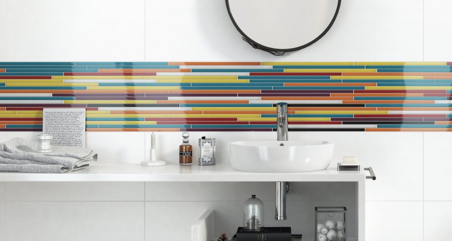 Красно белая ванная интерьер