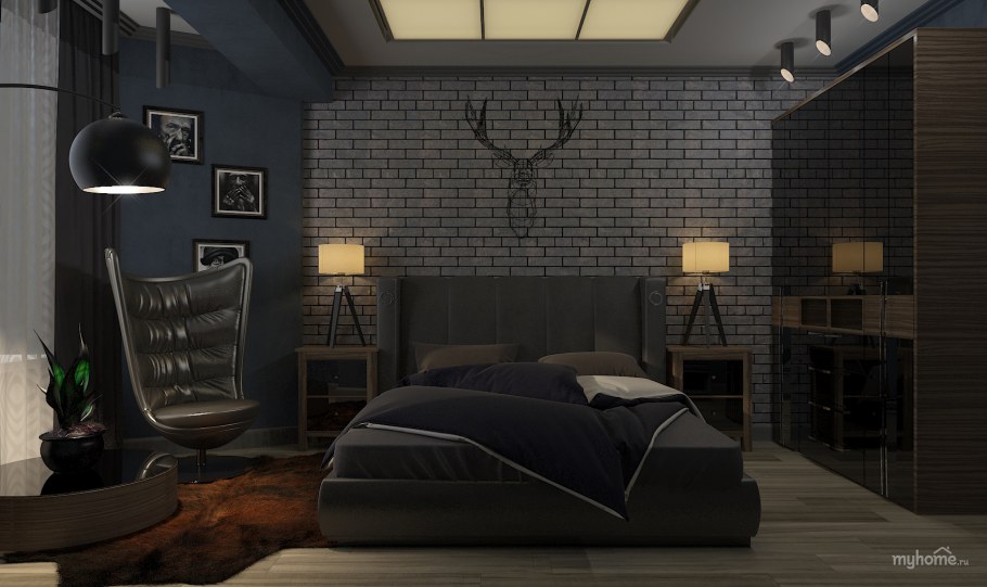 Интерьер мужской комнаты