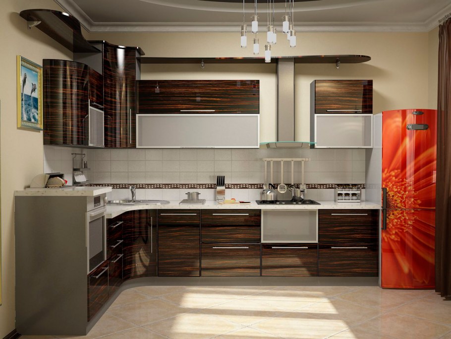 Кухня с радиусными фасадами