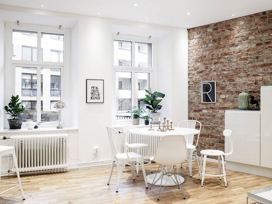 Белые стены в интерьере