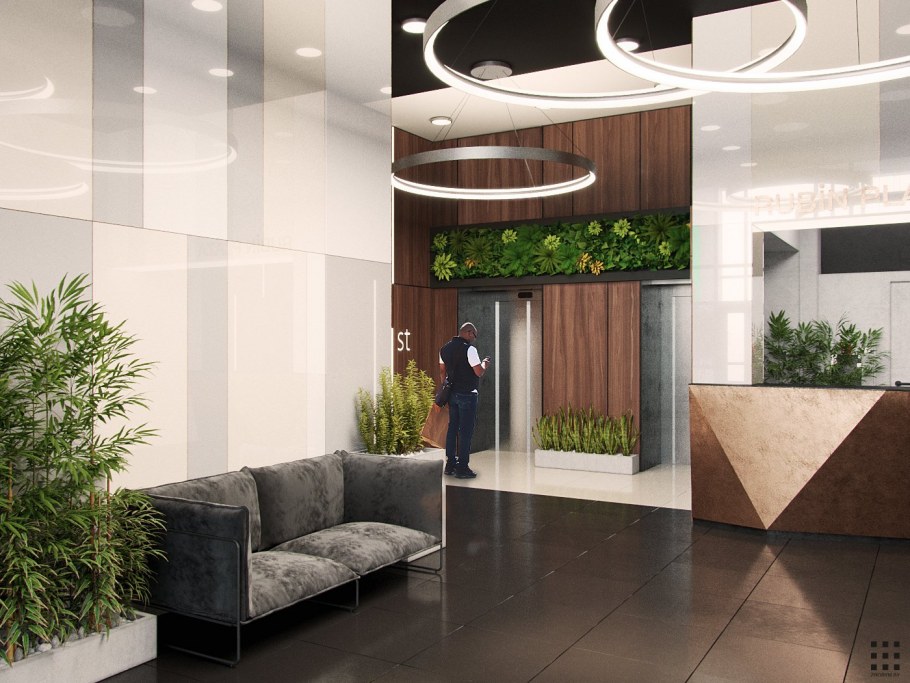 Интерьер лобби бизнес центра