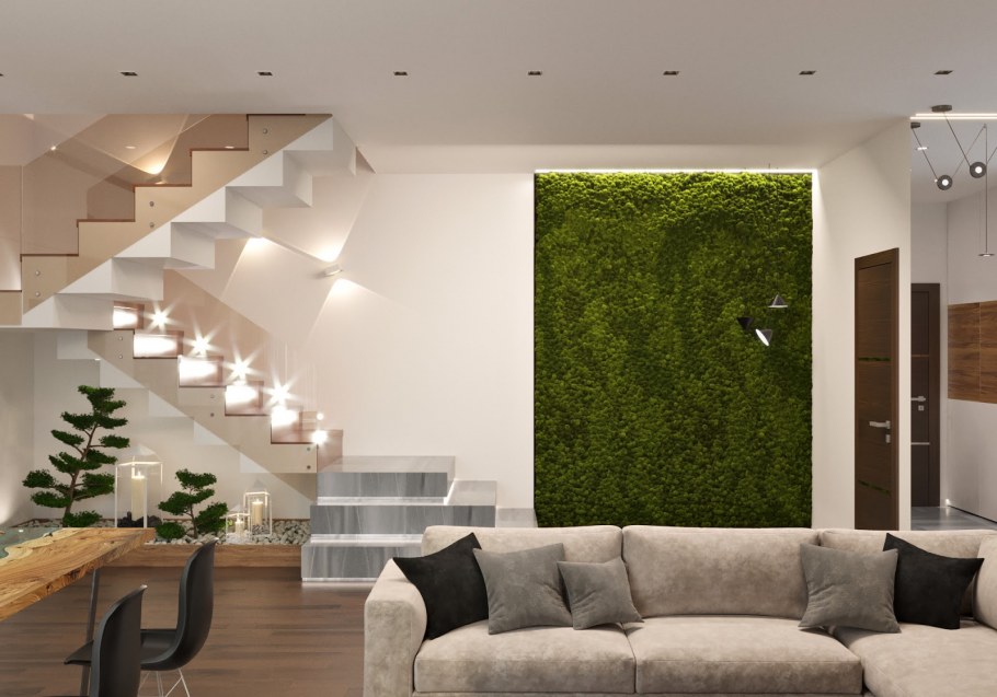 Интерьер коттеджа в эко стиле