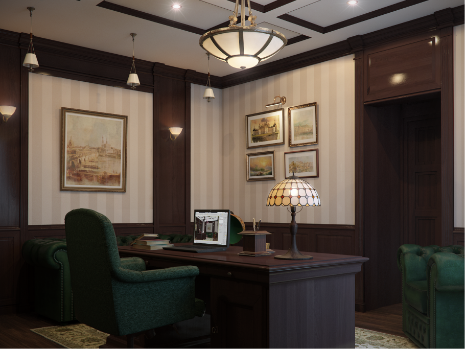 Люстра для кабинета в английском стиле