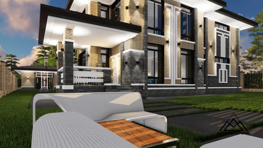 Таунхаус в стиле Райта