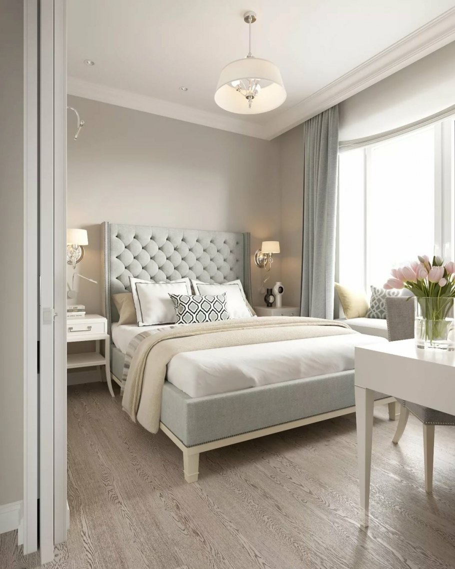 Спальня Неоклассика темный пол