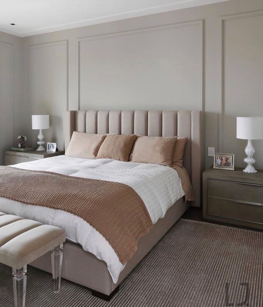 Спальня в серо коричневых тонах