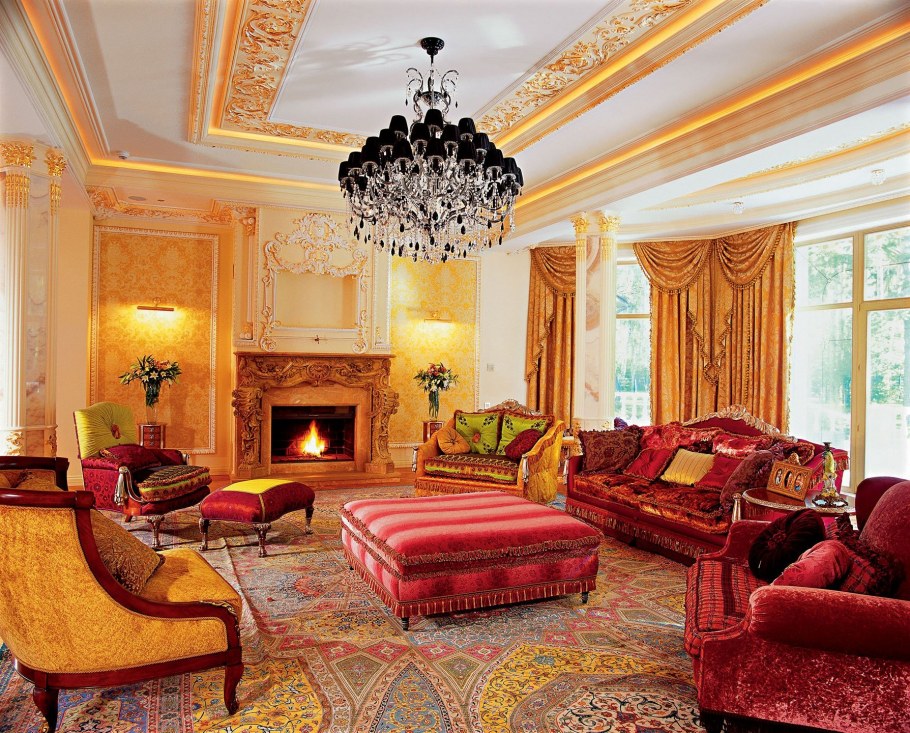 Замковый интерьер в гостиной