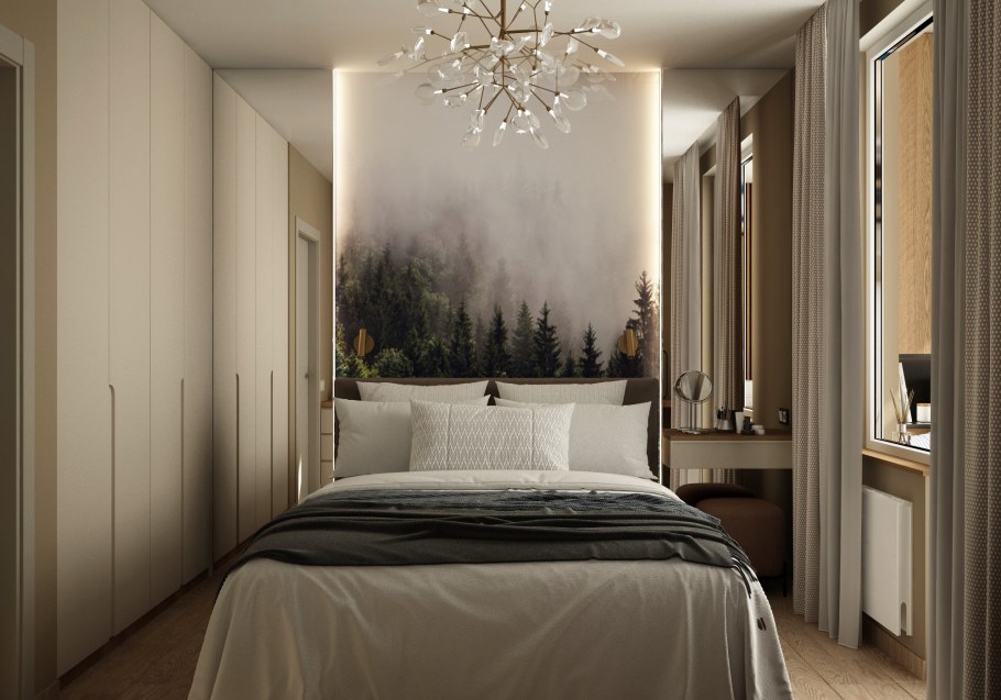 Спальня в стиле гранж светлая