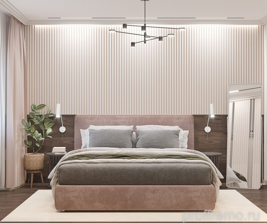 Кровать в маленькой спальне