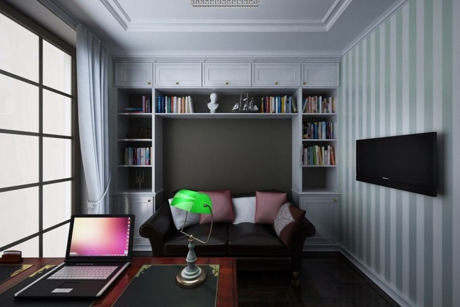 Интерьер кабинета в квартире для женщины