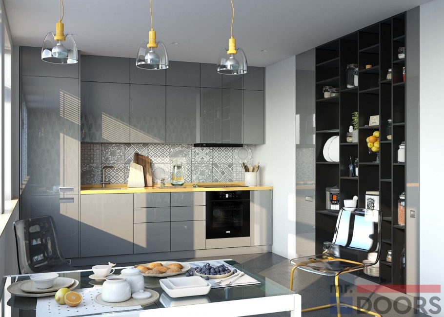 Серые кухни