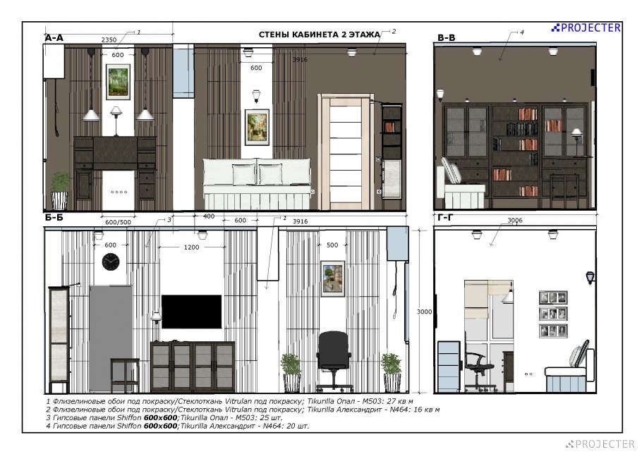 Развертки стен в скетчапе