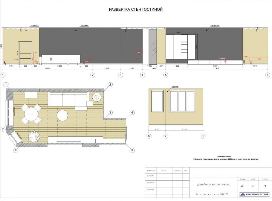 Развертки по помещениям