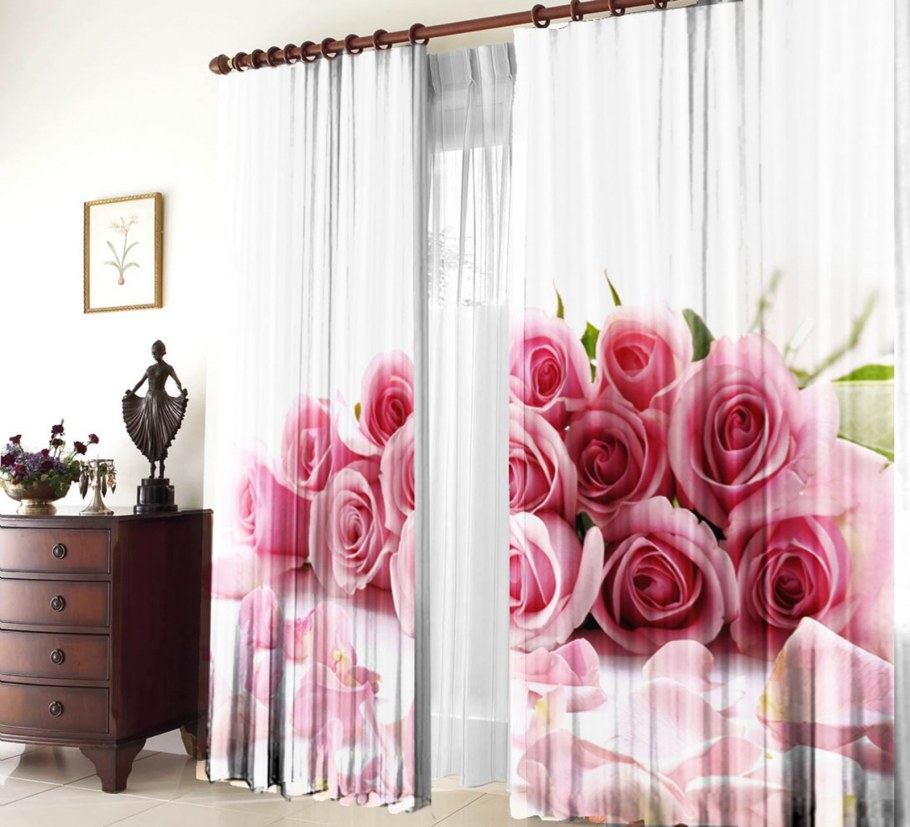 Комплект штор с тюлью 3д