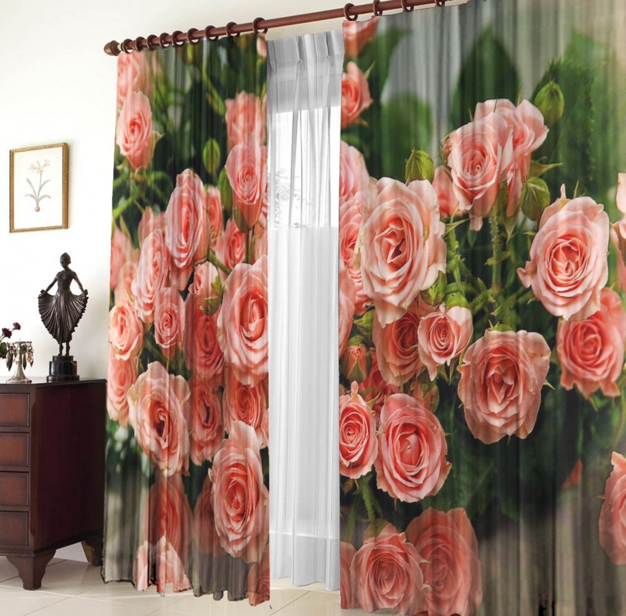 Тюль Zlata Korunka пионы